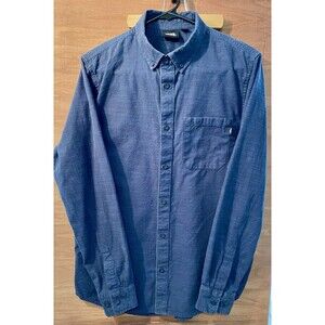 Vans Off The Wall Shirt Men S Blue Long Sleeve Button Up